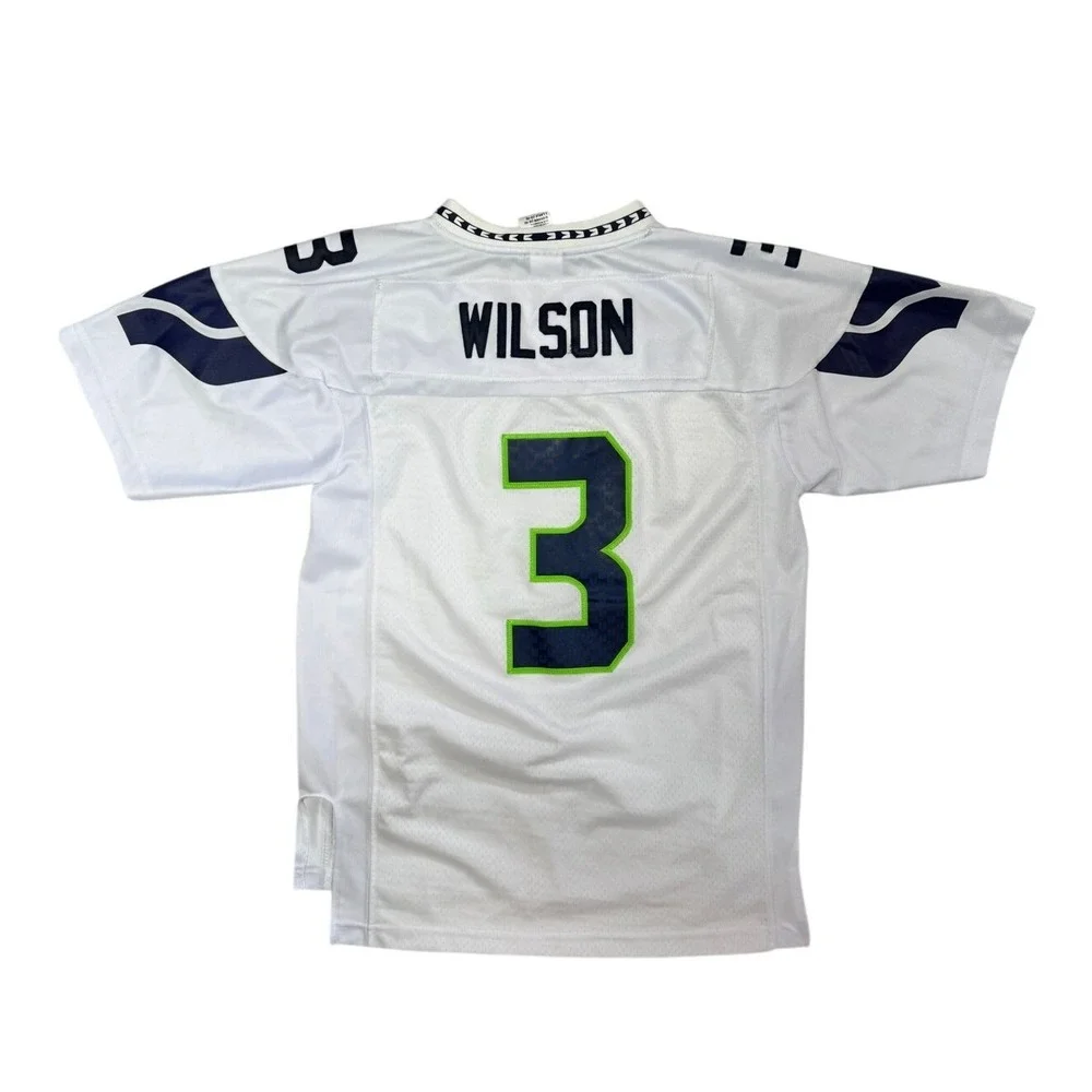 Seattle Seahawks Russell Wilson 3 Football NFL Nike Jersey Youth Large White +2
